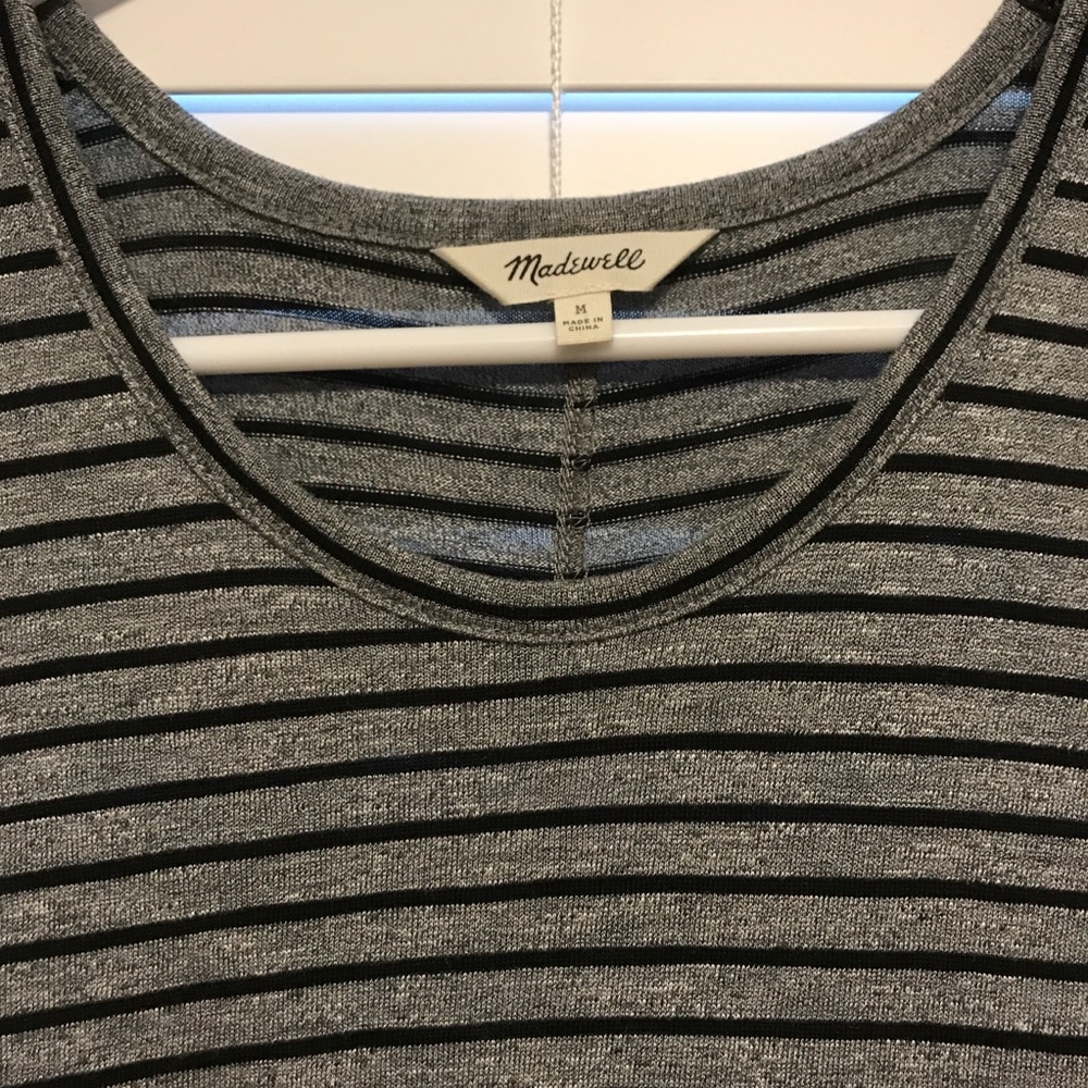 Madewell Highpoint tank dress black + gray striped - Picture 4 of 5